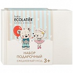 Ecolatier Baby dāvanu komplekts Pure BABY 3+ (bērnu šampūns 2 in 1 Vieglai ķemmēšanai 3+, 150ml + bērnu pieniņš ar pantenolu 3+, 150m