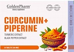 GOLDEN PHARM Куркумин + черный перец, 30 таб.